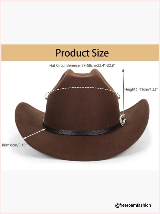 Western Cowboy Hat Classic Roll Up Fedora with Buckle Belt main image 7